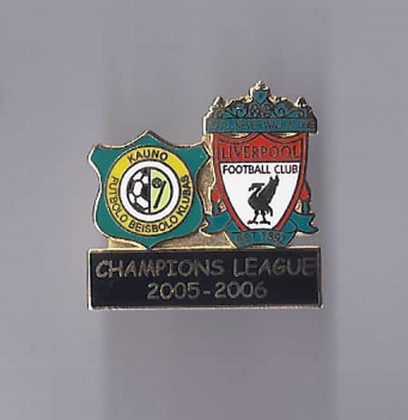 2005/06 Champions League 2nd Qualifier Stage Badge(FBK Kaunas v Liverpool)(BLACK).